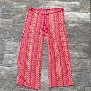 Pink and Orange Patterned slot side swim pant
